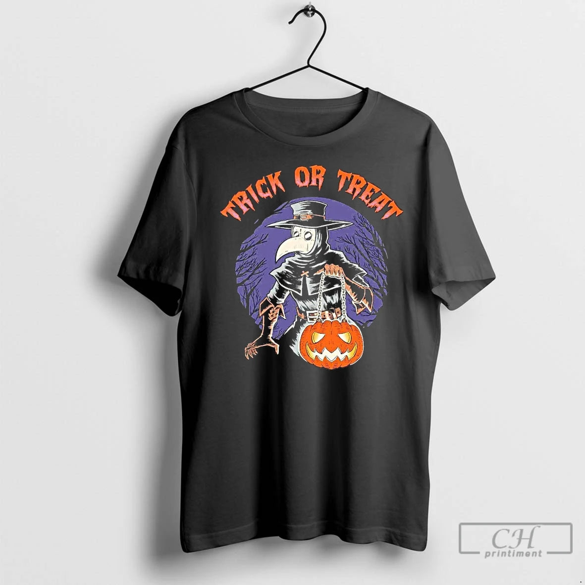 Classic Trick Or Treat Plague Doctor Holding Jack O Lantern T-Shirts, Hoodie, Sweatshirt | InkNestWear.com