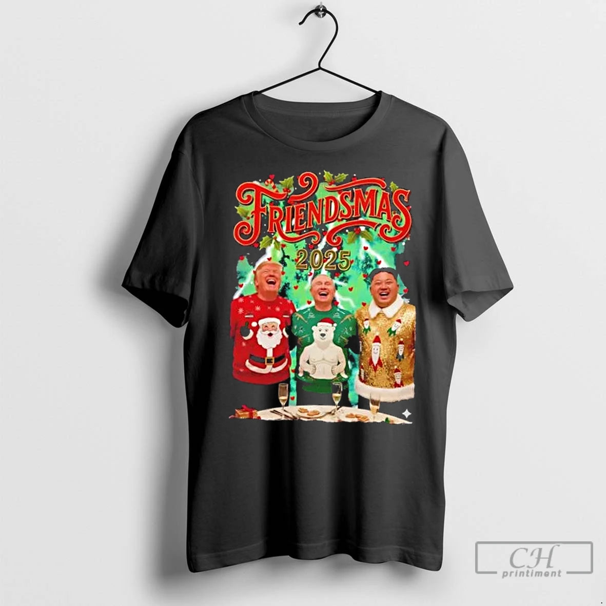 Classic Trump Putin And Kim Jong Un Friendsmas Christmas T-Shirts, Hoodie, Sweatshirt | InkNestWear.com