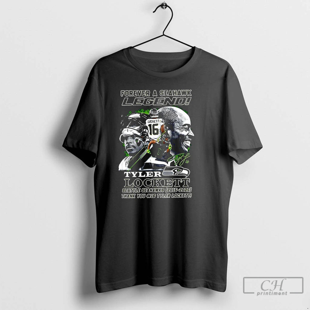 Classic Tyler Lockett Forever A Seattle Seahawk Legend 2015 2025 Signature T-Shirts, Hoodie, Sweatshirt | InkNestWear.com