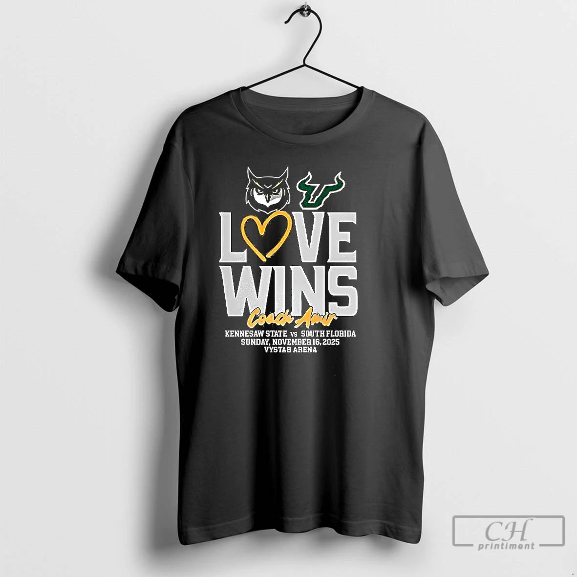 Classic Usf Vs Kennesaw State Owls Love Wins Coach Amir T-Shirts, Hoodie, Sweatshirt