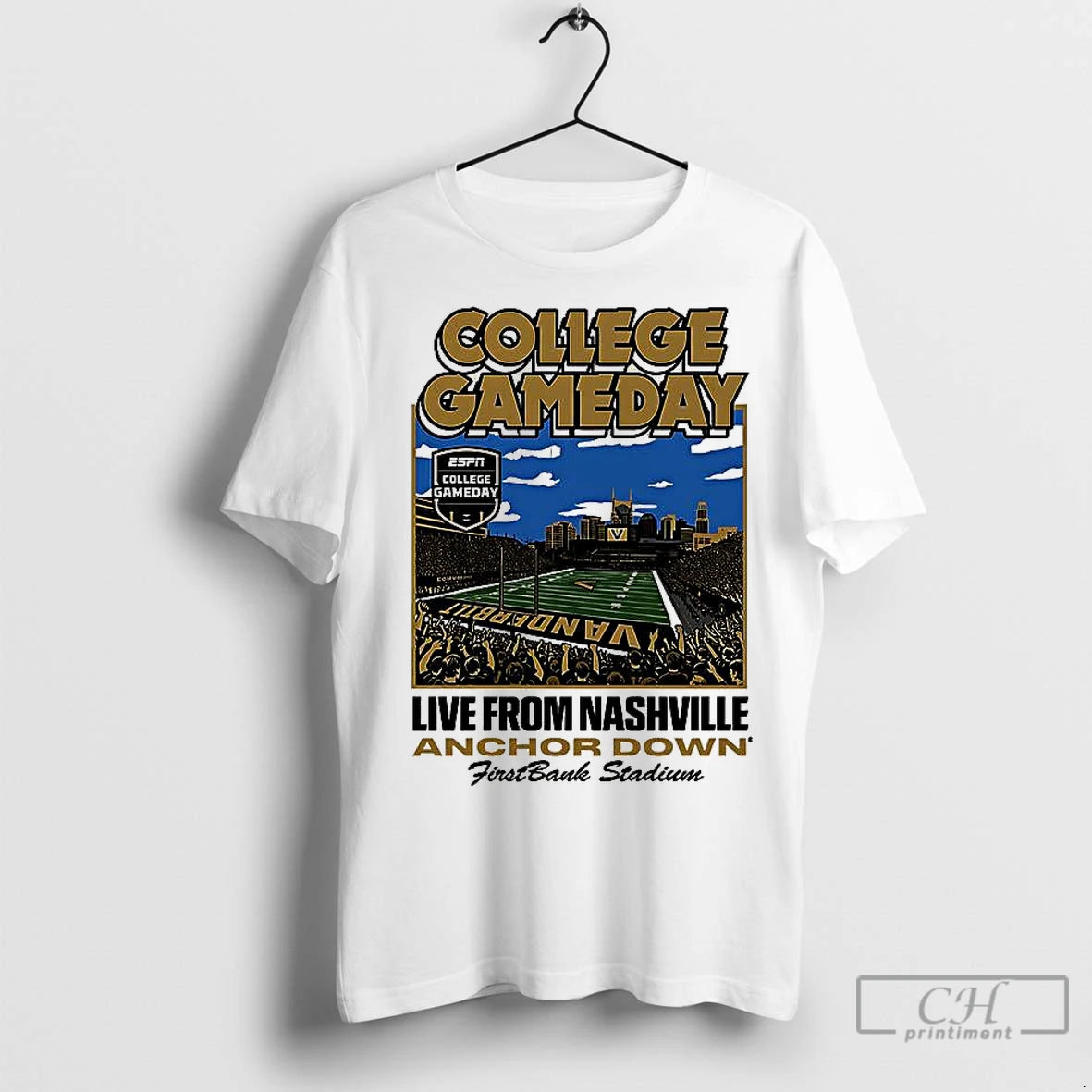 Classic Vanderbilt Commodores Football College Gameday Live From Nashville Anchor Down Firstbank Stadium T-Shirts,...