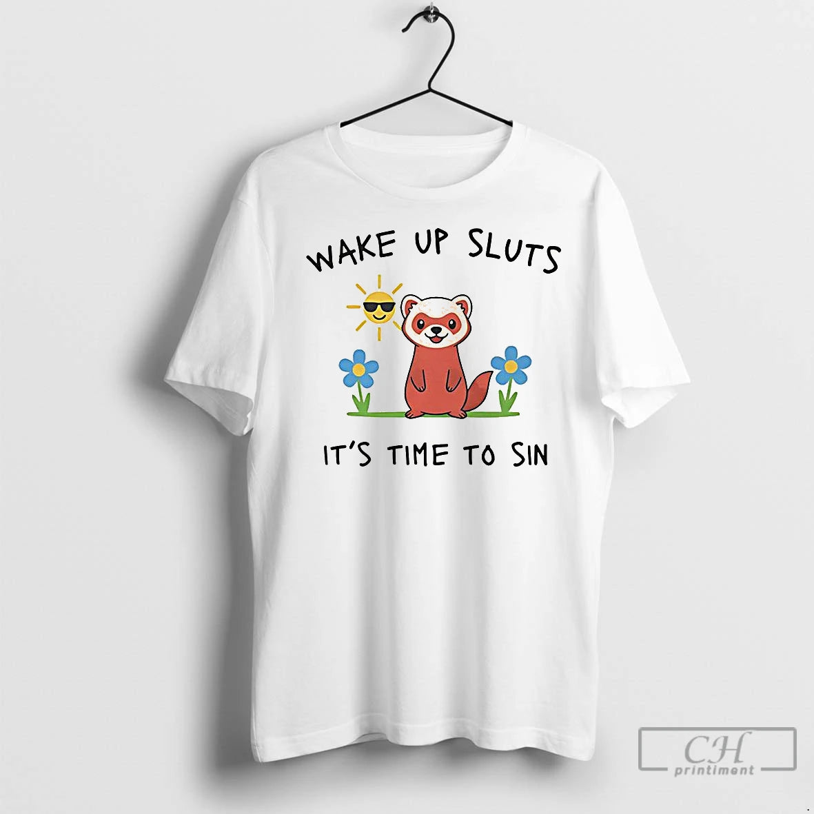 Classic Wake Up Sluts Its Time To Sin Funny Weasel Paint T-Shirts, Hoodie, Sweatshirt | InkNestWear.com