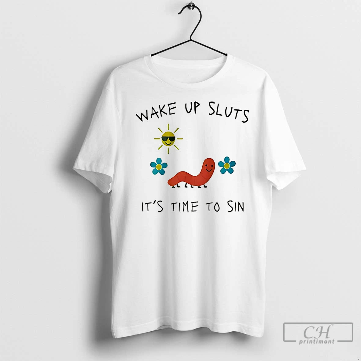 Classic Wake Up Sluts Its Time To Sin Worm Christmas T-Shirts, Hoodie, Sweatshirt | InkNestWear.com