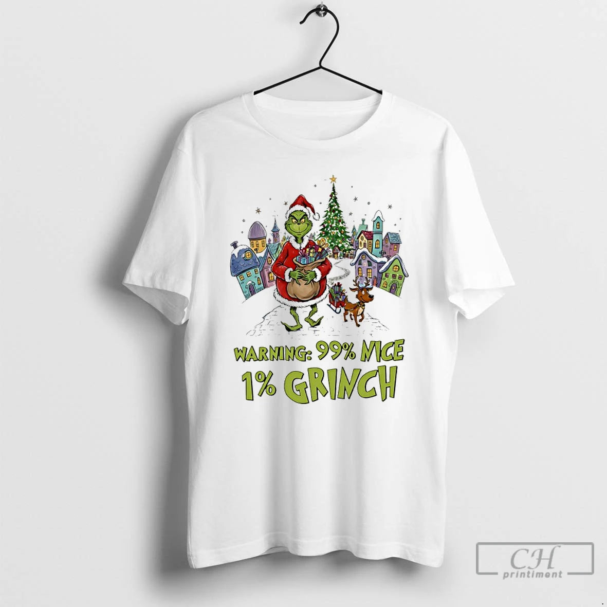 Classic Warning 99 Percent Nice 1 Percent Grinch Christmas T Shirts Hoodie, Sweatshirt | InkNestWear.com