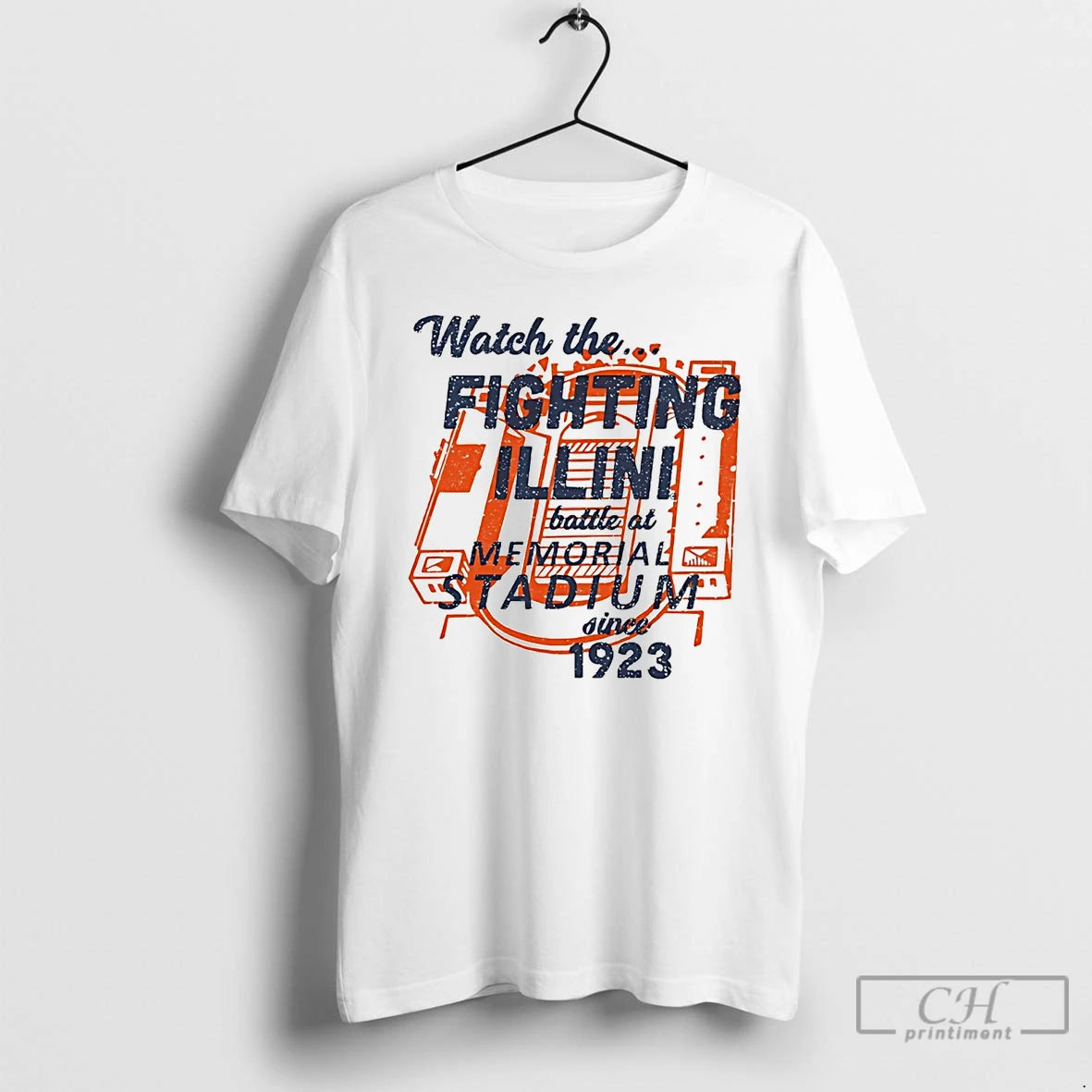 Classic Watch The Illinois Fighting Illini Battle At Memorial Stadium Since 1923 T Shirts Hoodie, Sweatshirt