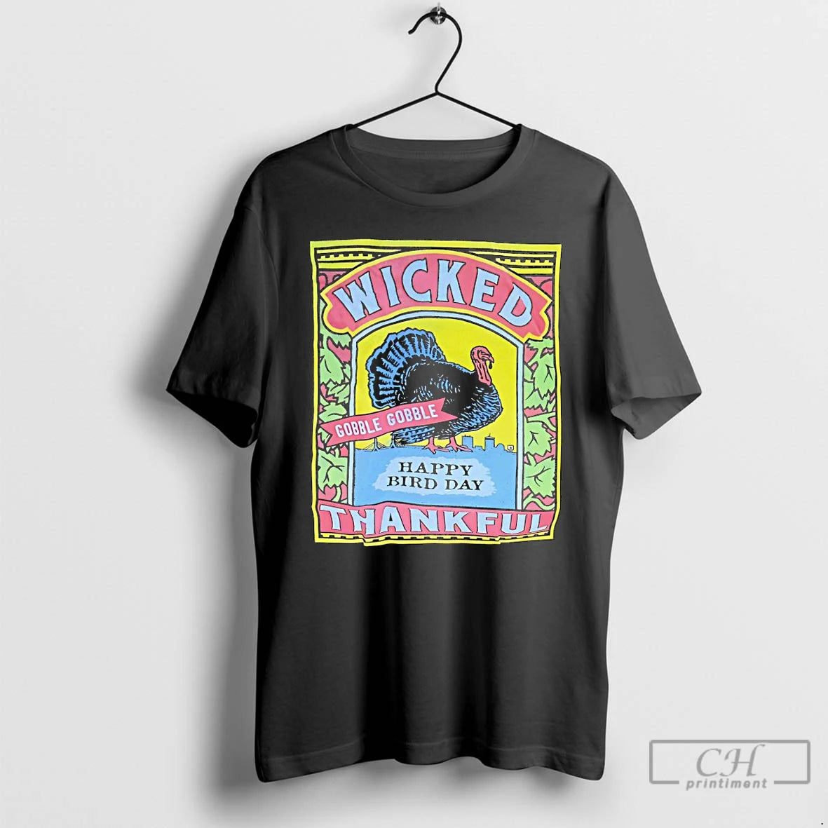 Classic Wicked Thankful Turkey Label Gobble Bobble T-Shirts, Hoodie, Sweatshirt | InkNestWear.com