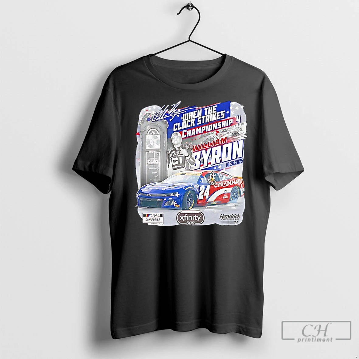 Classic William Byron Checkered Flag Sports Heather Charcoal 2025 Xfinity 500 Rrace Winner T-Shirts, Hoodie, Sweatshirt