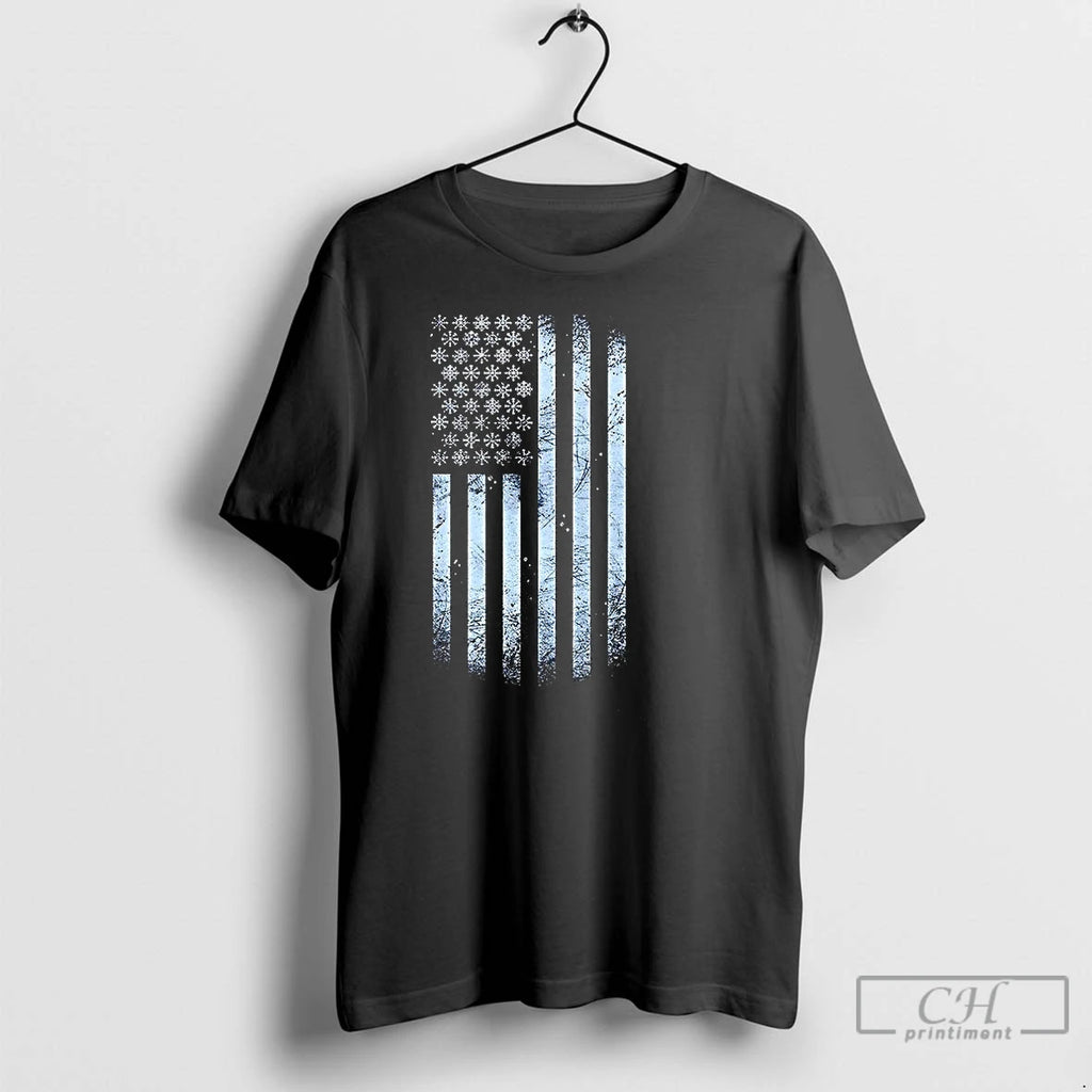Classic Winter Snowflakes American Flags T-Shirts, Hoodie, Sweatshirt | InkNestWear.com