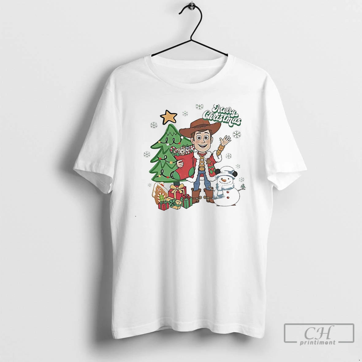 Classic Woody Merry Christmas Tree Gifts Snowman White T Shirts Hoodie, Sweatshirt | InkNestWear.com