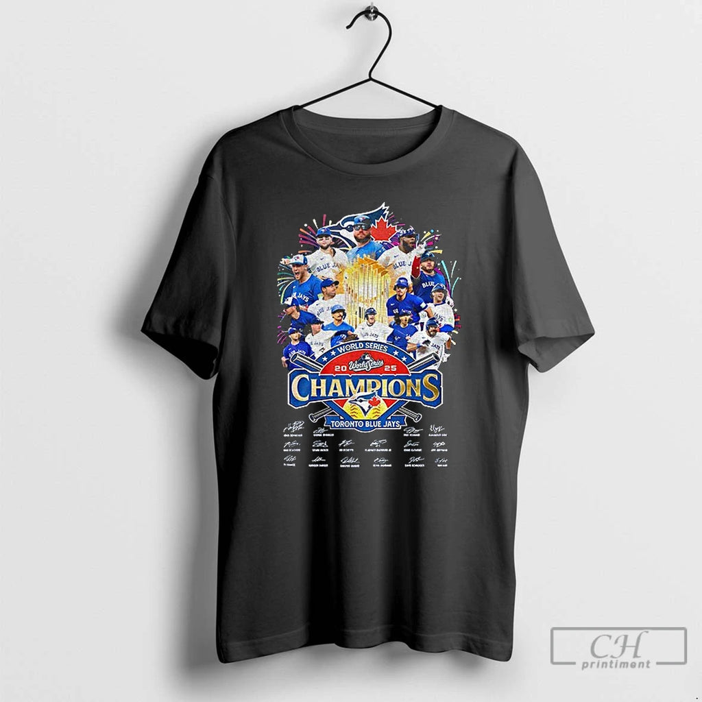 Classic World Series 2025 Champions Toronto Blue Jays Signed Mlb T Shirts Hoodie, Sweatshirt | InkNestWear.com