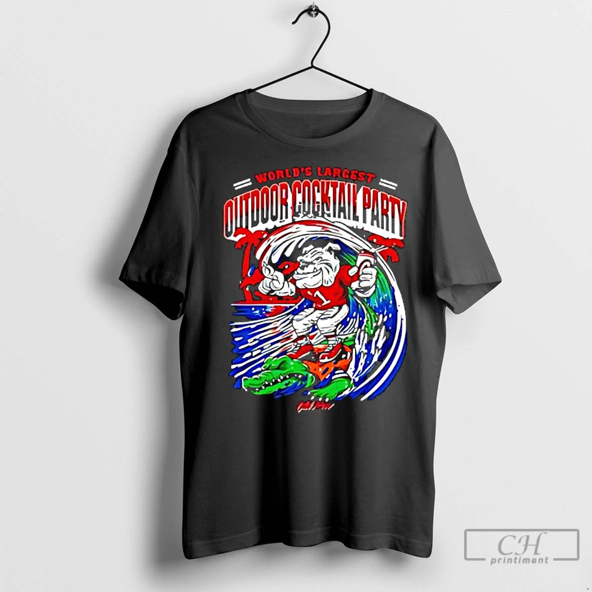 Classic Worlds Largest Outdoor Cocktail Party Georgia Bulldogs And Florida Gators College Mascots T-Shirts, Hoodie,...
