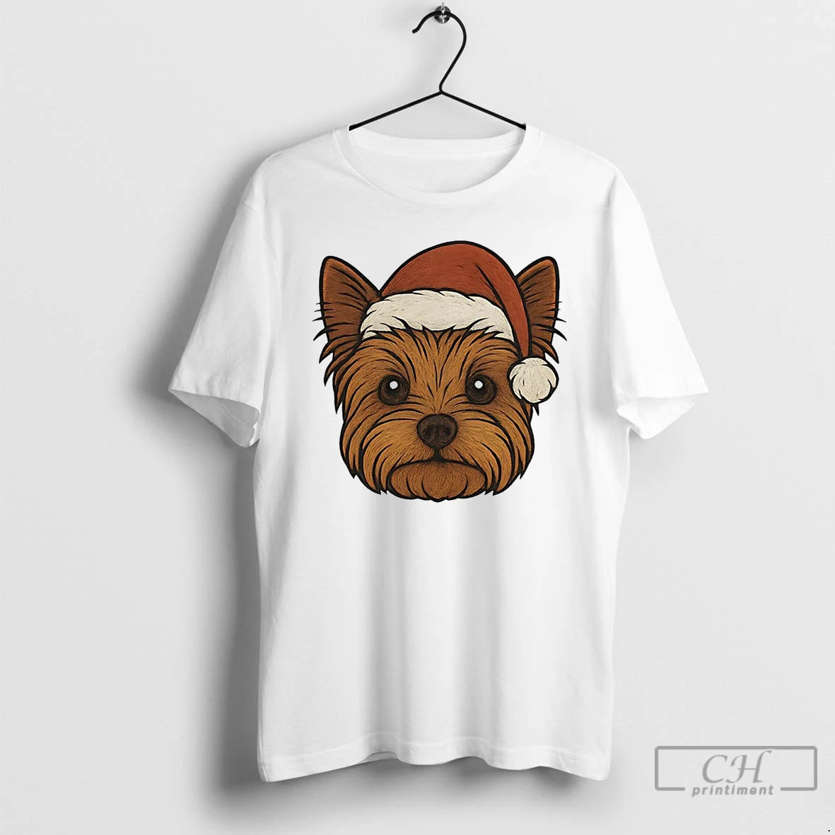 Classic Yorkshire Terrier Face Christmas T Shirts Hoodie, Sweatshirt | InkNestWear.com
