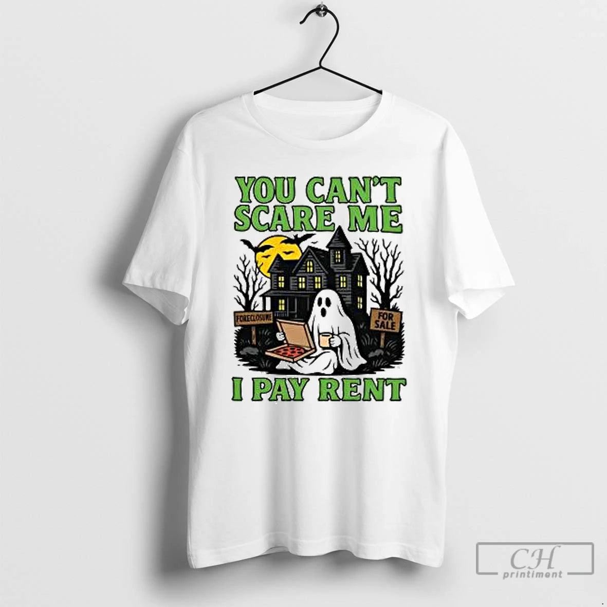 Classic You Cant Scare Me I Pay Rent Ghost Halloween T Shirts Hoodie, Sweatshirt | InkNestWear.com