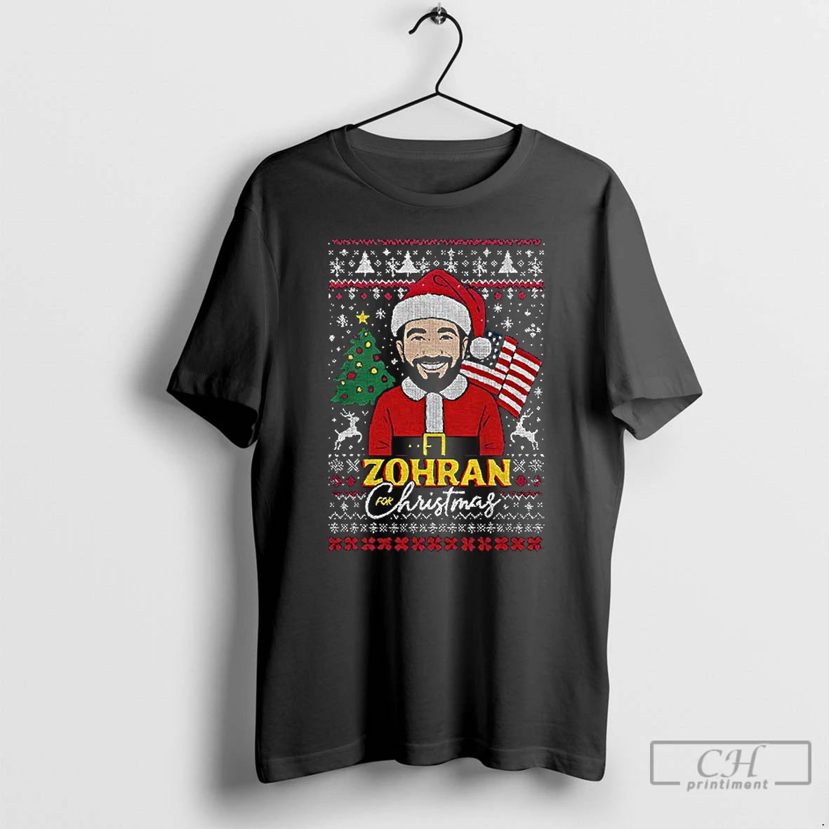 Classic Zohran For Christmas Ugly Funny Mamdani Santa T-Shirts, Hoodie, Sweatshirt | InkNestWear.com