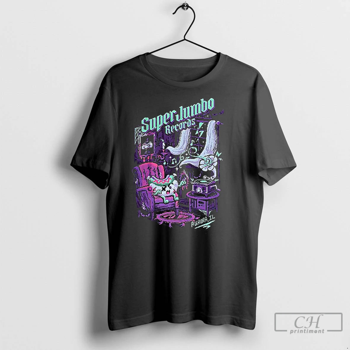 Classic Zombie Frank Super Jumbo Record Aurora Pixel Art T-Shirts, Hoodie, Sweatshirt | InkNestWear.com