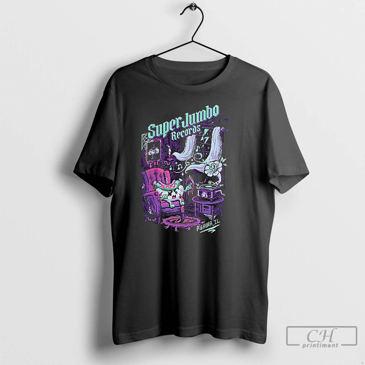 Classic Zombie Frank Super Jumbo Record Aurora Pixel Art T Shirts Hoodie, Sweatshirt | InkNestWear.com