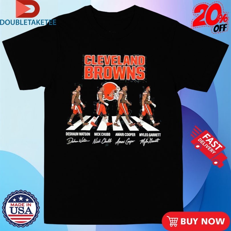 Cleveland Browns Deshaun Watson Nick Chubb And Amari Cooper Myles Garrett Abbey Road Signatures Shirts
