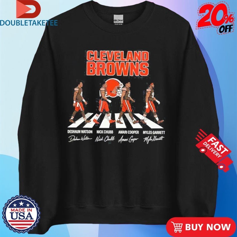 Cleveland Browns Deshaun Watson Nick Chubb And Amari Cooper Myles Garrett Abbey Road Signatures Shirts