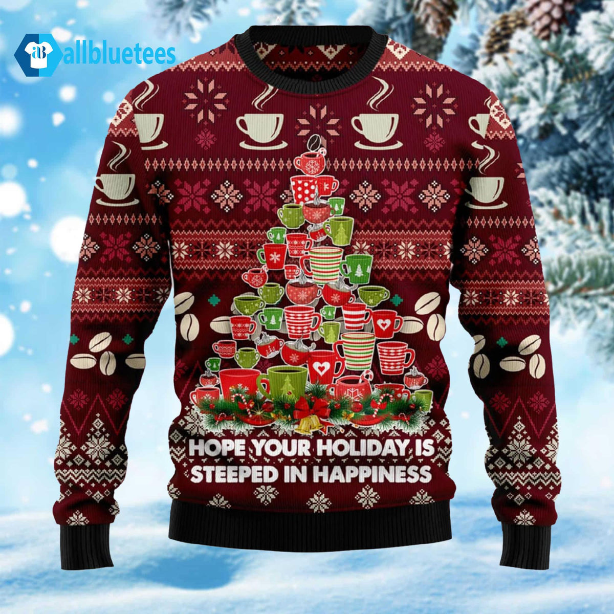 Coffee Christmas Tree Ugly Christmas Sweater