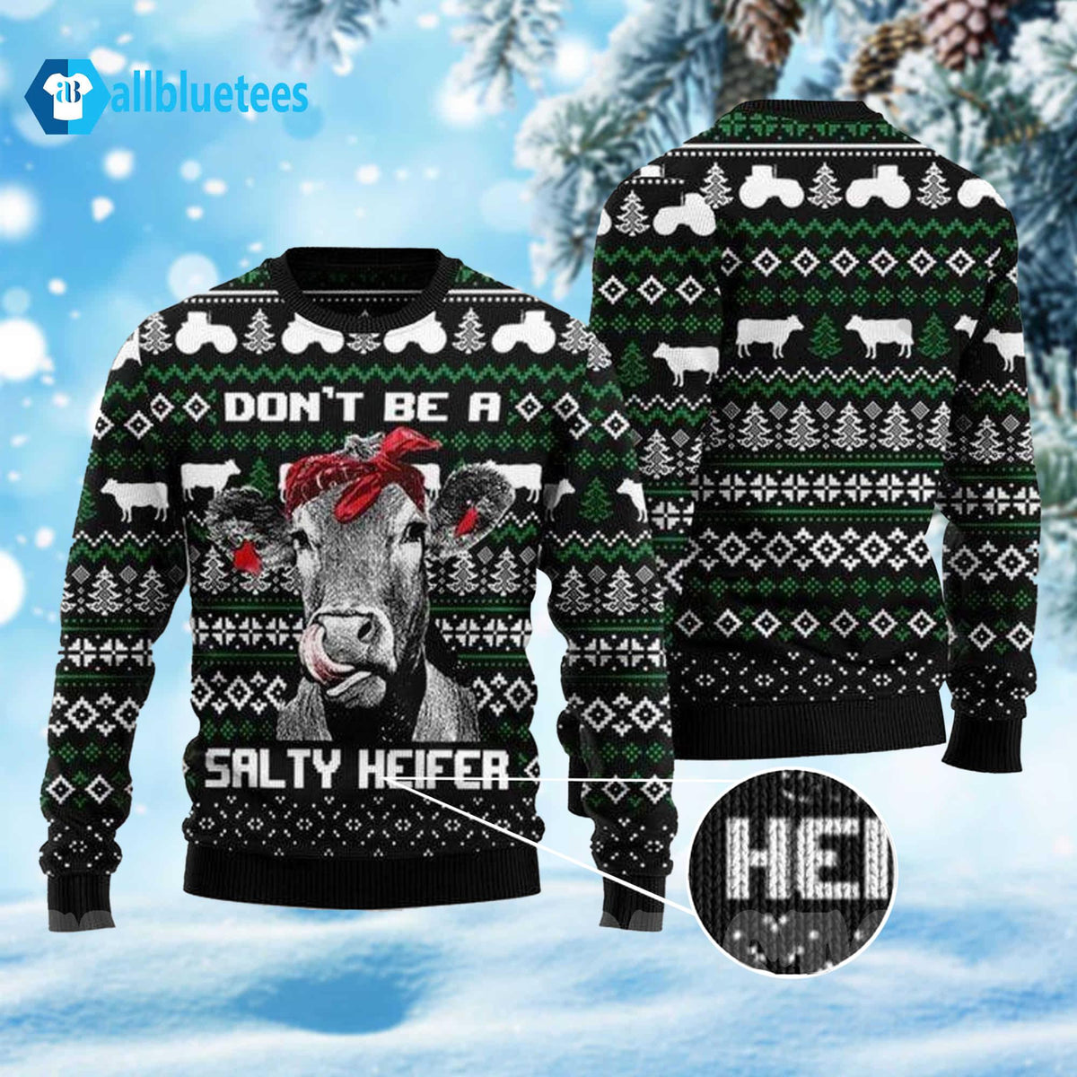 Cow Heifer Ugly Christmas Sweater