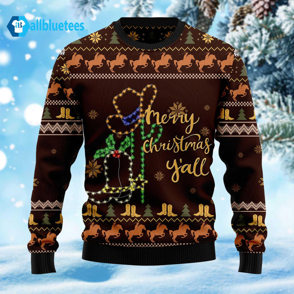 Cowboy Boots Christmas Ugly Christmas Sweater