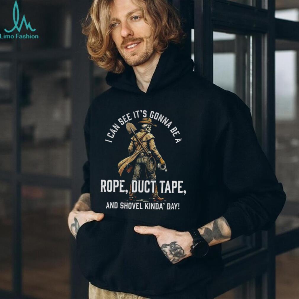 Cowboy Skeleton “Rope Duct Tape and Shovel” Western Horror Tee