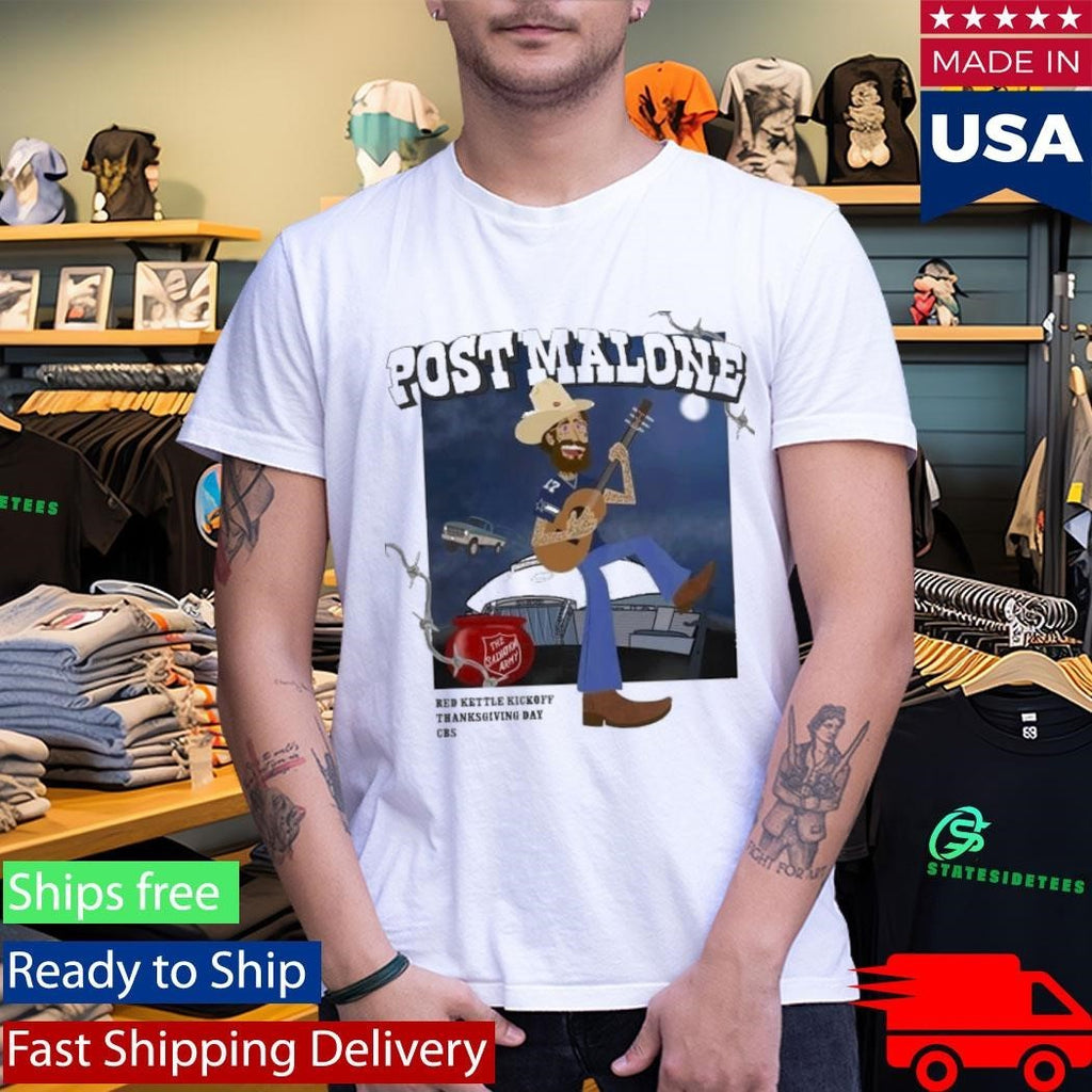 Dallas Cowboys Post Malone Red Kettle Kickoff Thanksgiving Day Shirt