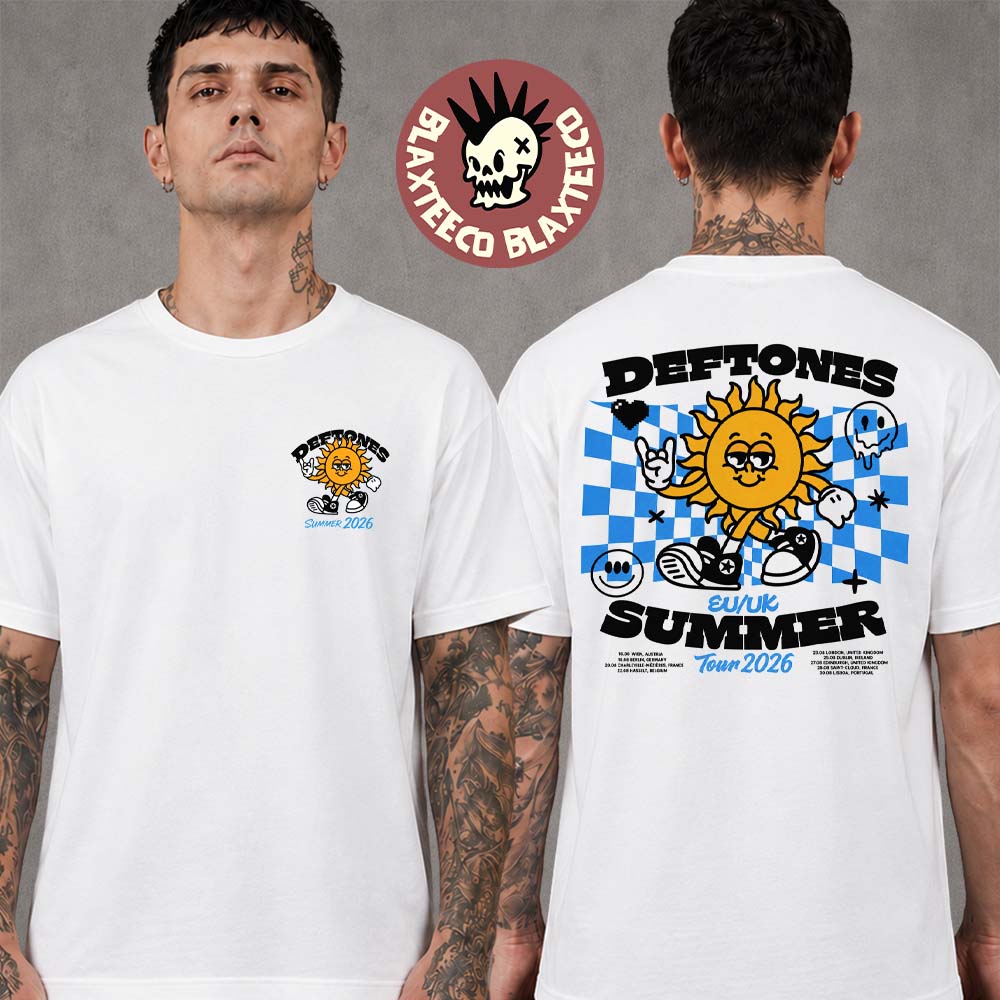 Deftones Summer 2026 Tour EU And UK Merch The Sun With Dates Two Sided T-Shirt