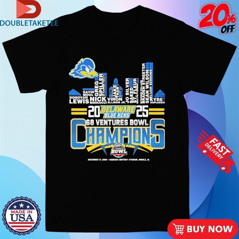 Delaware Blue Hens 2025 Bowl Champions Hancock Whitney Stadium Mobile AL Shirts