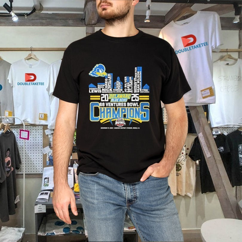Delaware Blue Hens 2025 Bowl Champions Hancock Whitney Stadium Mobile AL Shirts