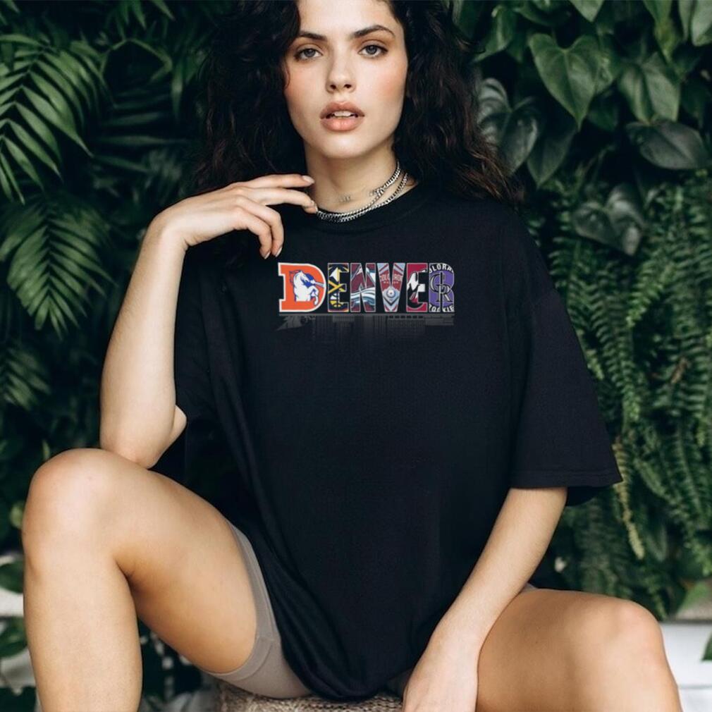 Denver City Skyline All Sports Teams Mashup Logo T Shirt