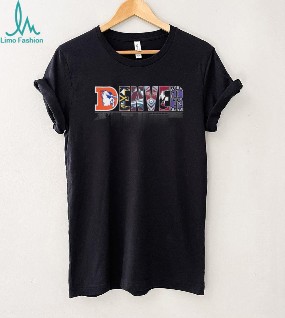 Denver City Skyline All Sports Teams Mashup Logo T Shirt