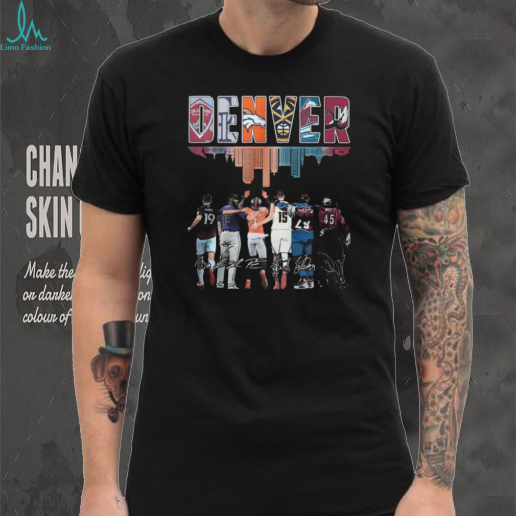 Denver City of Champions Sports Teams Signature Skyline T Shirt