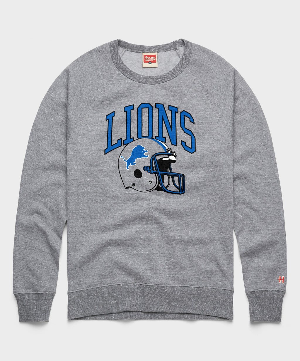 Detroit Lions Helmet Retro Crewneck