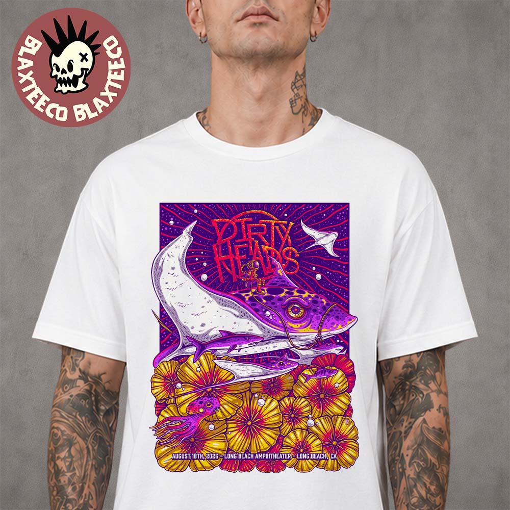 Dirty Heads Long Beach California 2026 Poster At Long Beach Amphitheater On August 18 2026 The Hometown Show T-Shirt