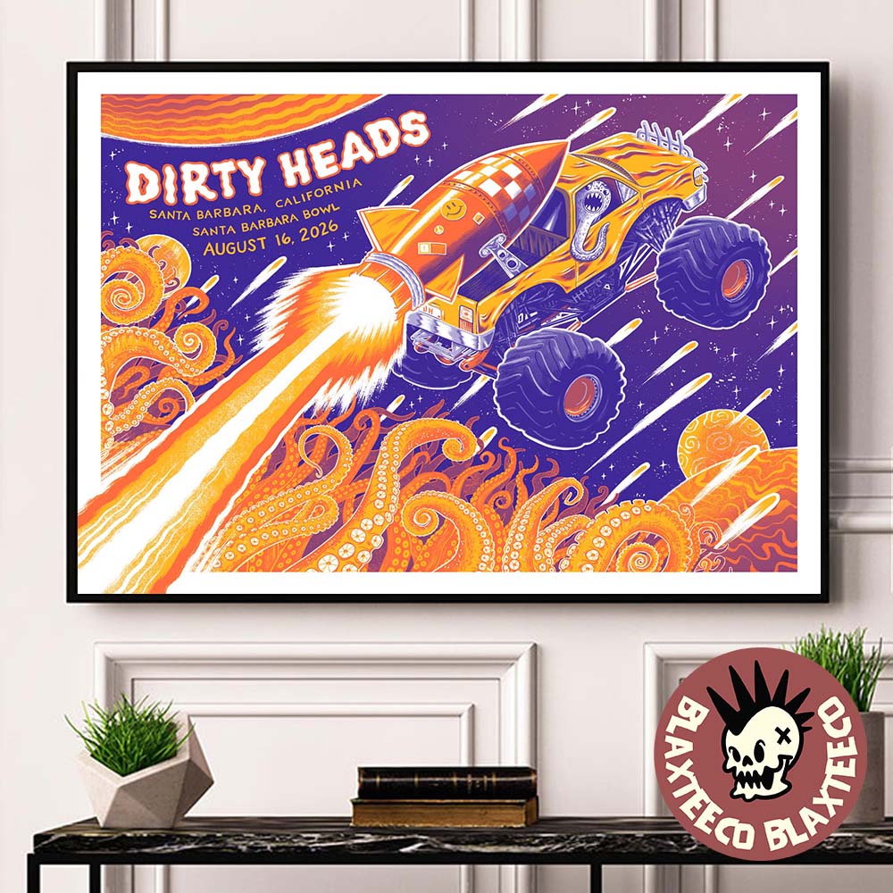 Dirty Heads Santa Barbara California 2026 Show Poster At Santa Barbara Bowl On August 16 2026 Home Decor Poster Canvas