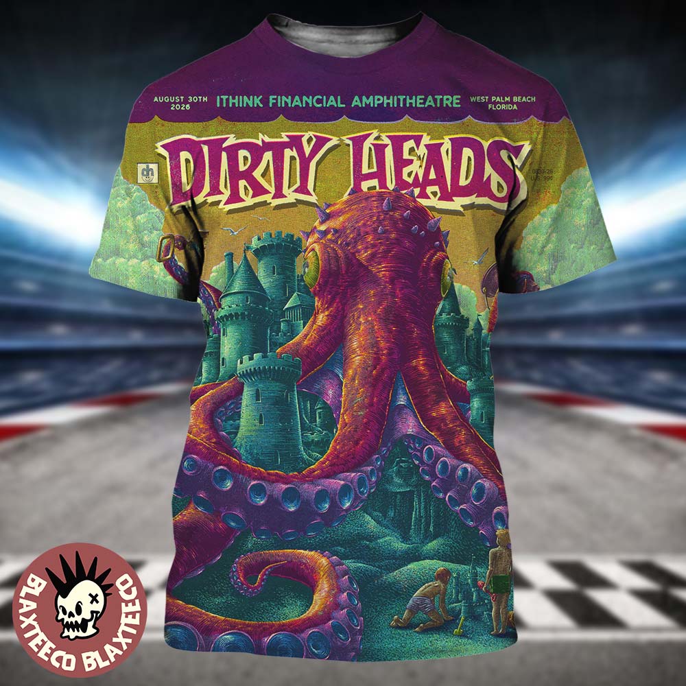 Dirty Heads West Palm Beach Florida 2026 Event Poster At IThink Financial Amphitheatre On August 30 2026 All Over Print Shirt