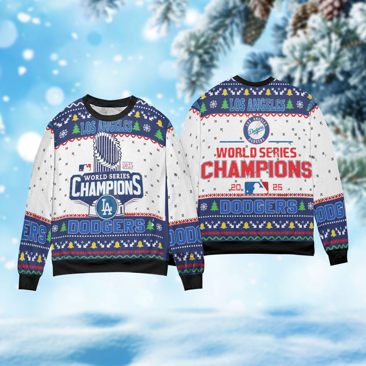 Dodgers Champions 2025 Ugly Christmas Sweater