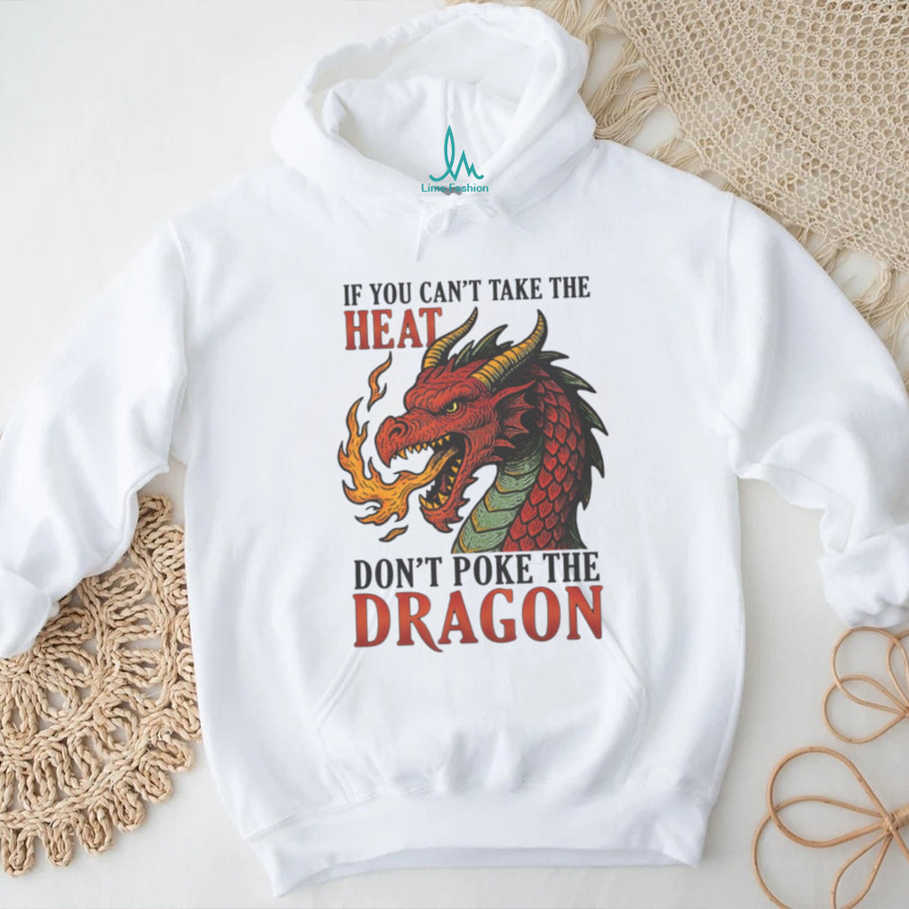 Don’t Poke The Dragon Fantasy Fire Breathing Red Dragon Graphic Tee
