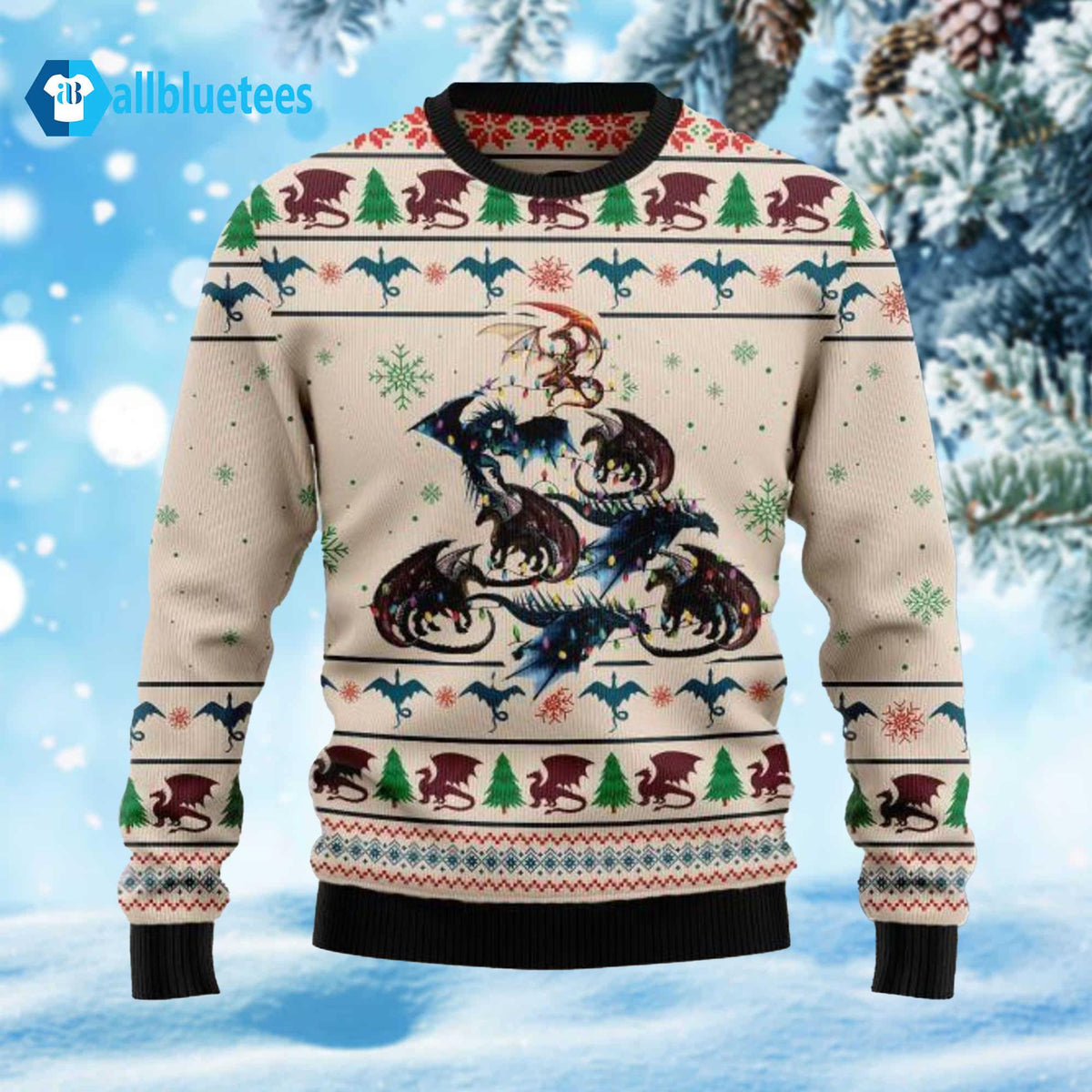 Dragon Tree Ugly Christmas Sweater