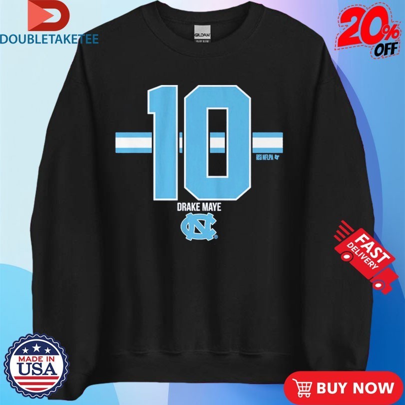 Drake Maye 10 Stripe UNC Football North Carolina Tar Heels Shirts