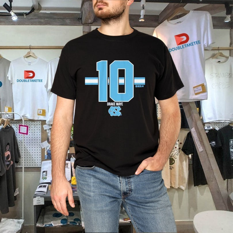 Drake Maye 10 Stripe UNC Football North Carolina Tar Heels Shirts
