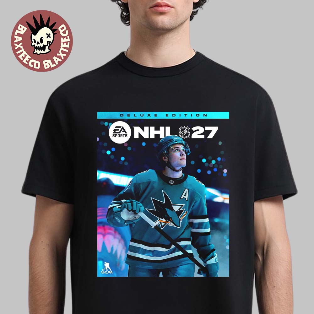 EA Sports NHL 27 Macklin Celebrini San Jose Sharks Cover Athlete Deluxe Edition T-Shirt