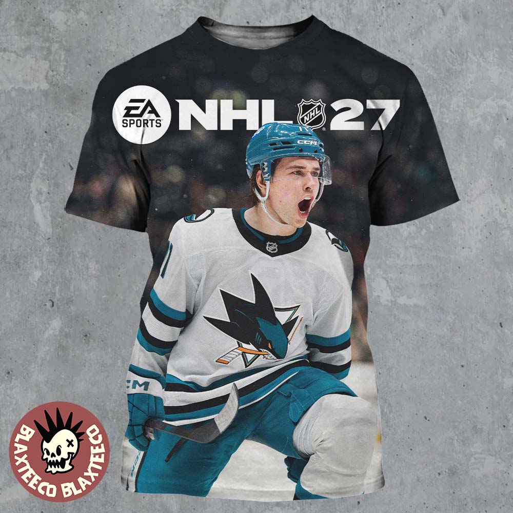 EA Sports NHL 27 Macklin Celebrini San Jose Sharks Cover Athlete Standard Edition All Over Print Shirt