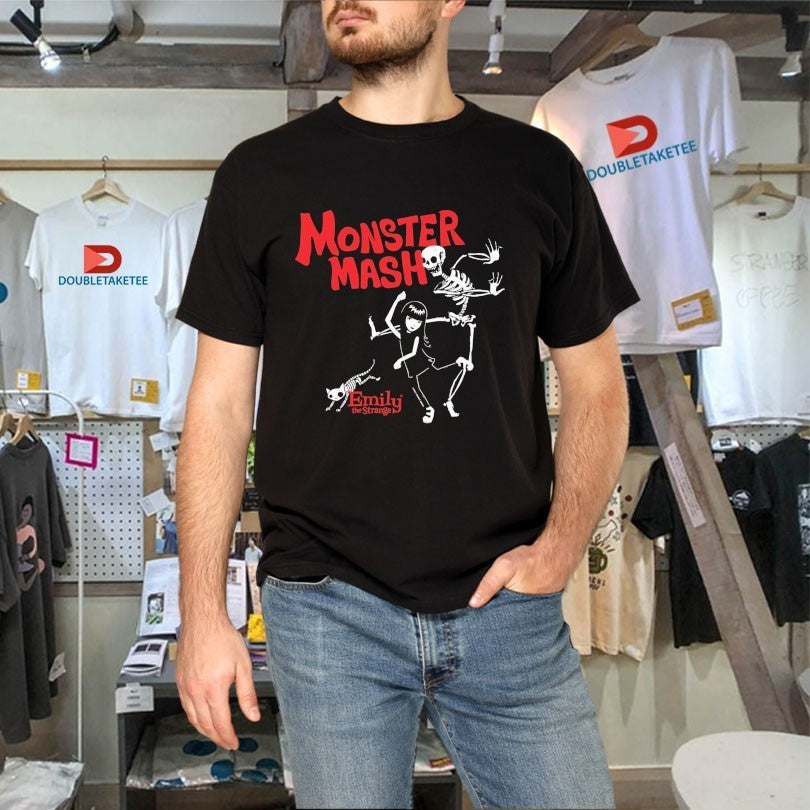 Emily The Strange Monster Mash Skeleton Cat Shirts