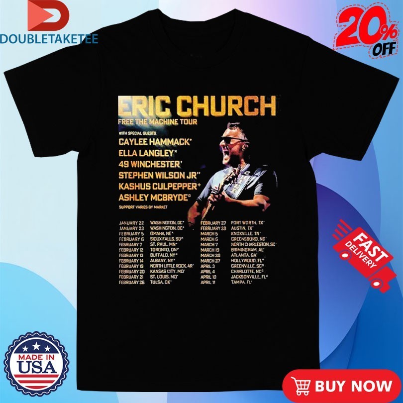 Eric Church Free The Machine Tour 2026 North America Shirts