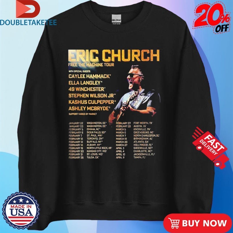 Eric Church Free The Machine Tour 2026 North America Shirts