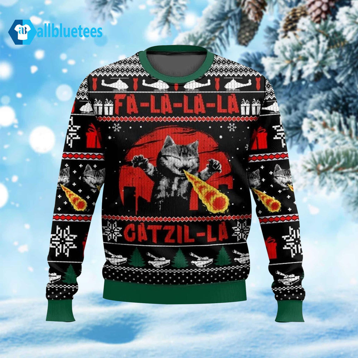 Fa La La La Catzil-la Ugly Christmas Sweater