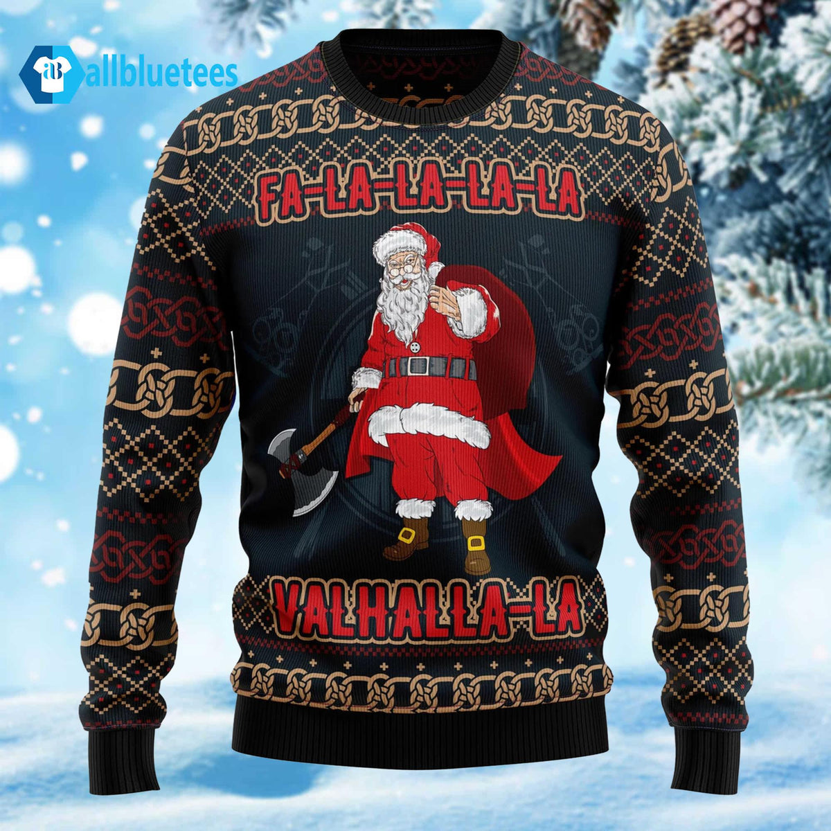 FaLaLaLa ValhallaLa Viking Ugly Christmas Sweater