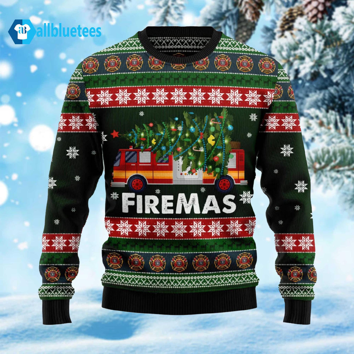 Firefighter Firemas Ugly Christmas Sweater